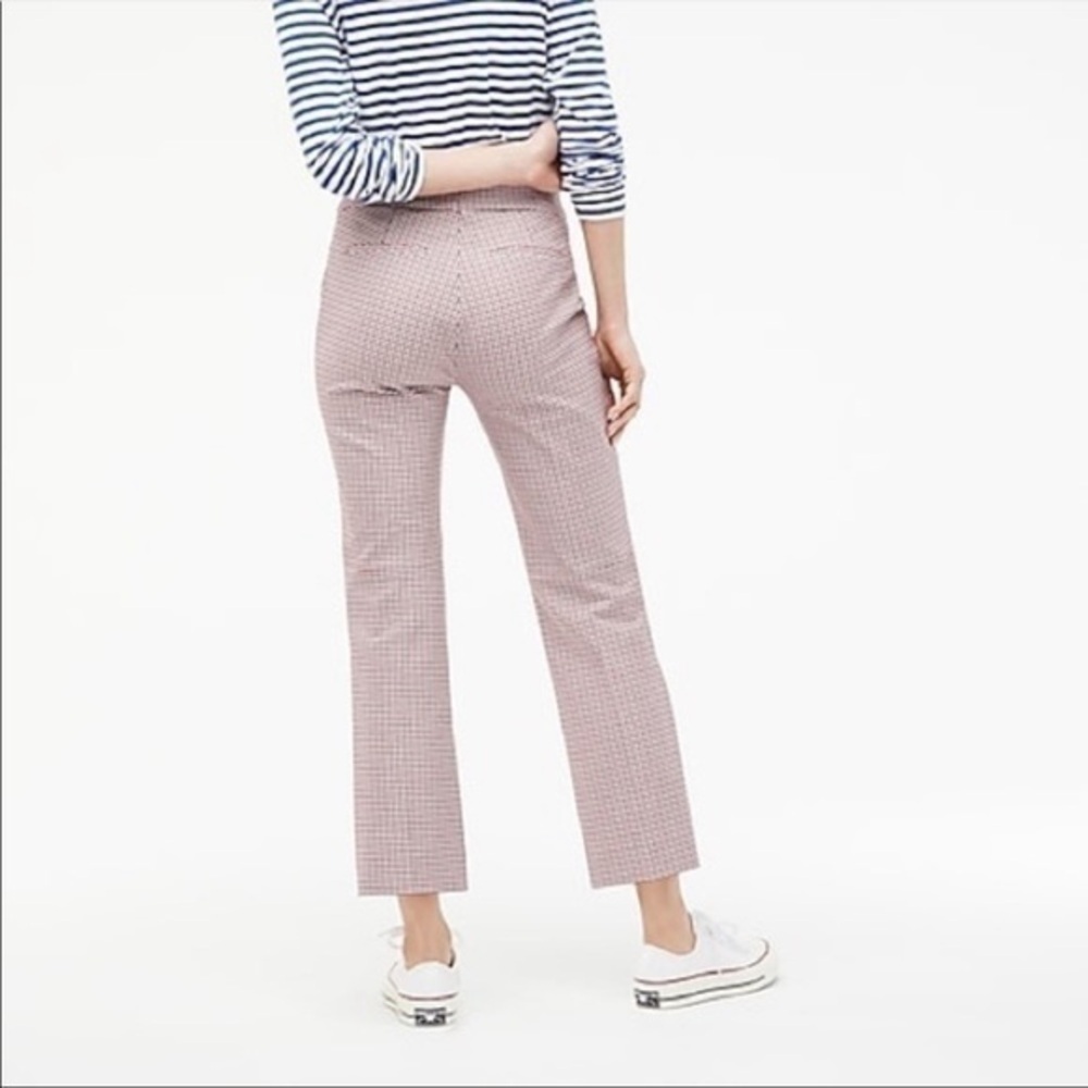 J. Crew Hayden Red and Black Plaid Crop Kickout Pants Size 8 Petite - Picture 8 of 9